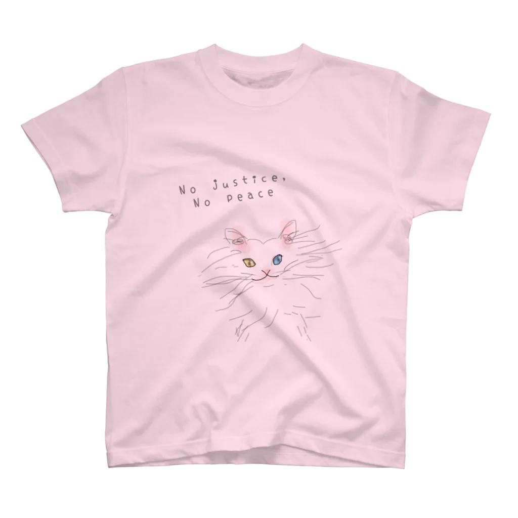 鸚哥ノ館のオッドアイ猫 スタンダードTシャツ