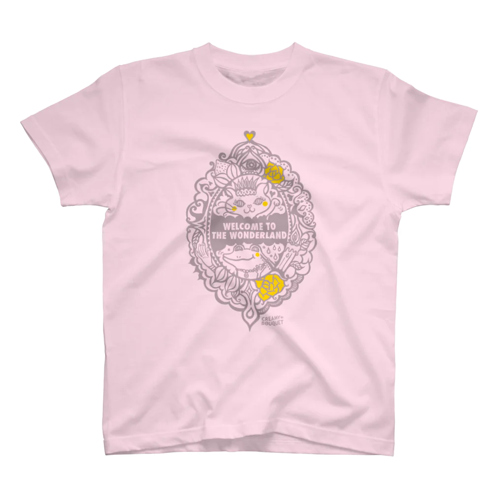 CREAMYBOUQUET WEBSHOPのCAT&FROG_YELLOW Regular Fit T-Shirt