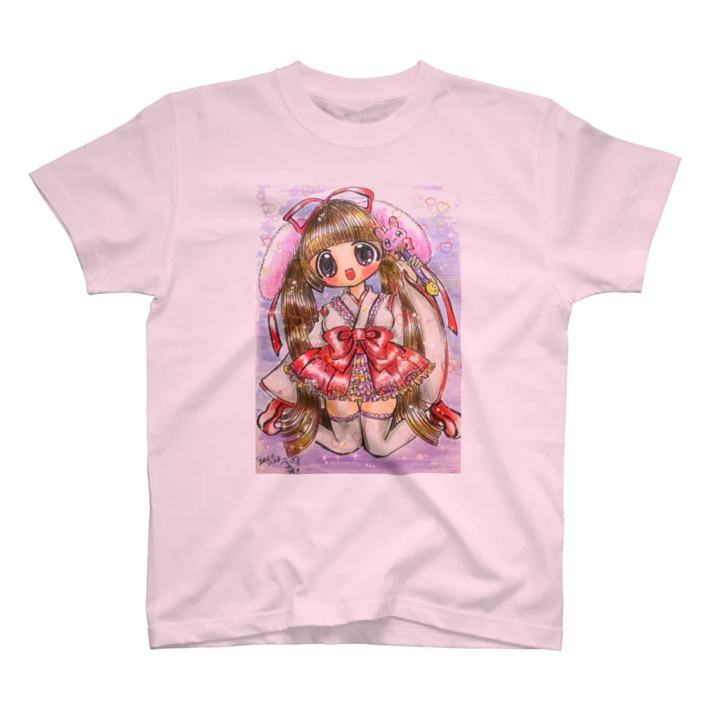 うさぎちゃんの幼女風味の巫女のみみこちゃん スタンダードTシャツ