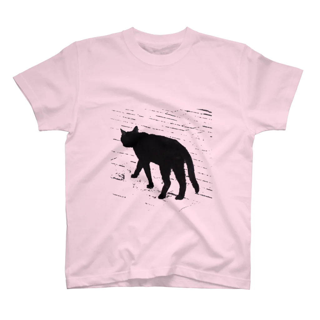 HIYOKOMARUのクールな黒猫 スタンダードTシャツ