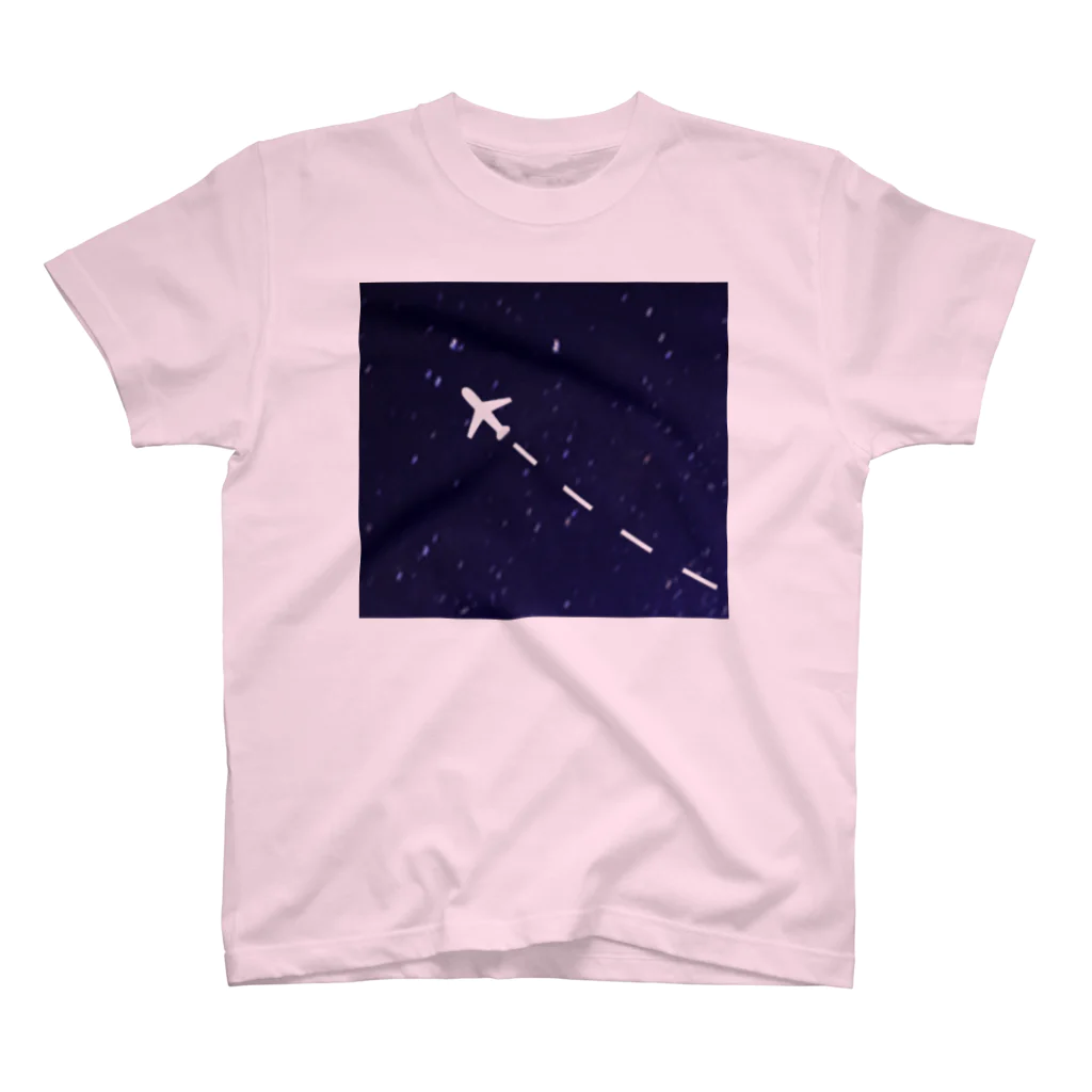 Teatime ティータイムのjet stream GALAXY 夜の飛行機星空 スタンダードTシャツ