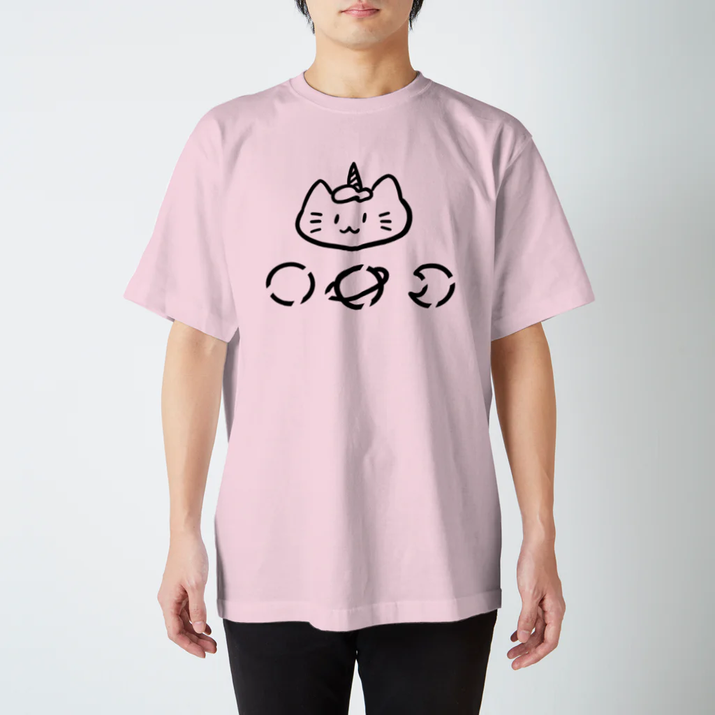 ゆにねこ惑星の🪐ゆにねこ🪐黒線 Regular Fit T-Shirt