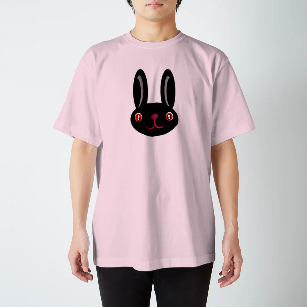 ameyoのウサギ black スタンダードTシャツ