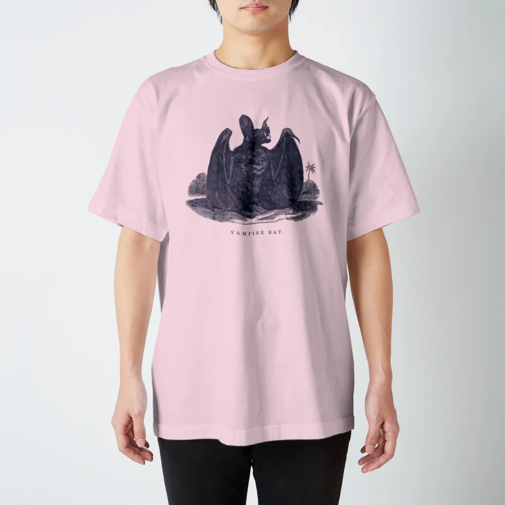 博物雑貨 金烏のThe British Library - VAMPIRE BAT Regular Fit T-Shirt