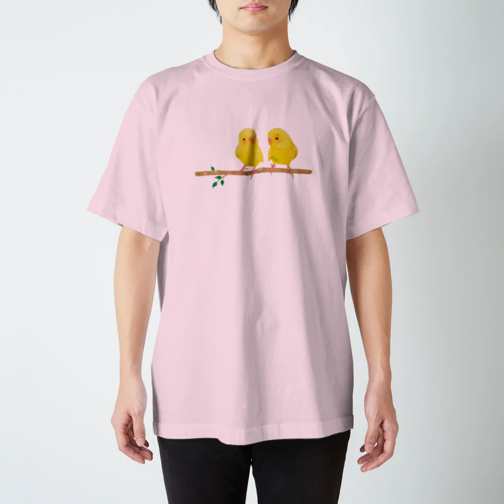 Mi-i-Creの幸せの黄色いセキセイインコ Regular Fit T-Shirt