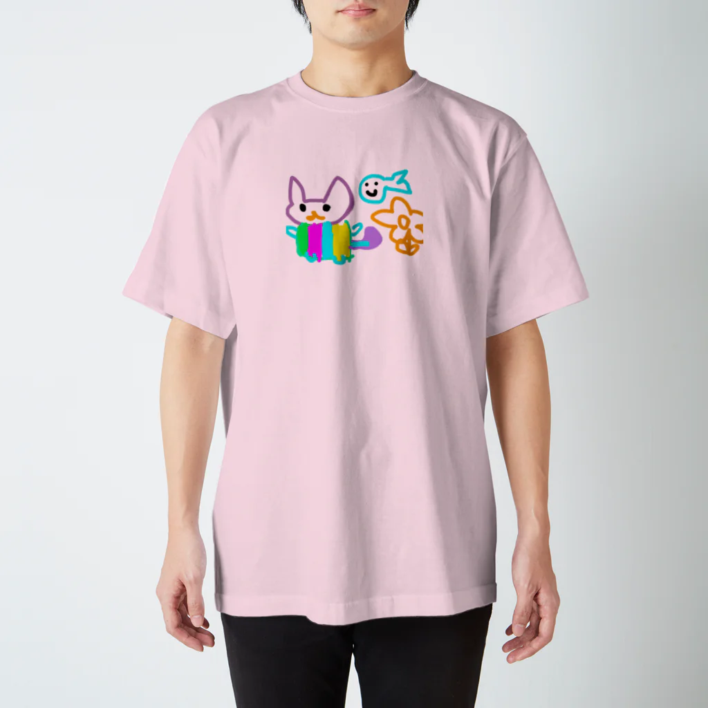 laboandtownのchi-28 カラフルねこたん スタンダードTシャツ