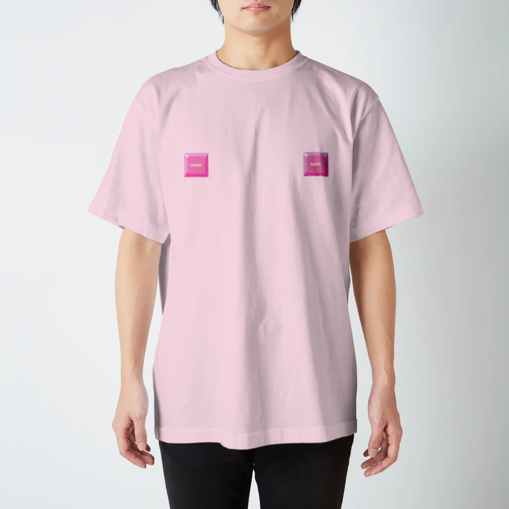 ◤◢◤◢◤◢◤◢のLower_Raise(Pink) Regular Fit T-Shirt