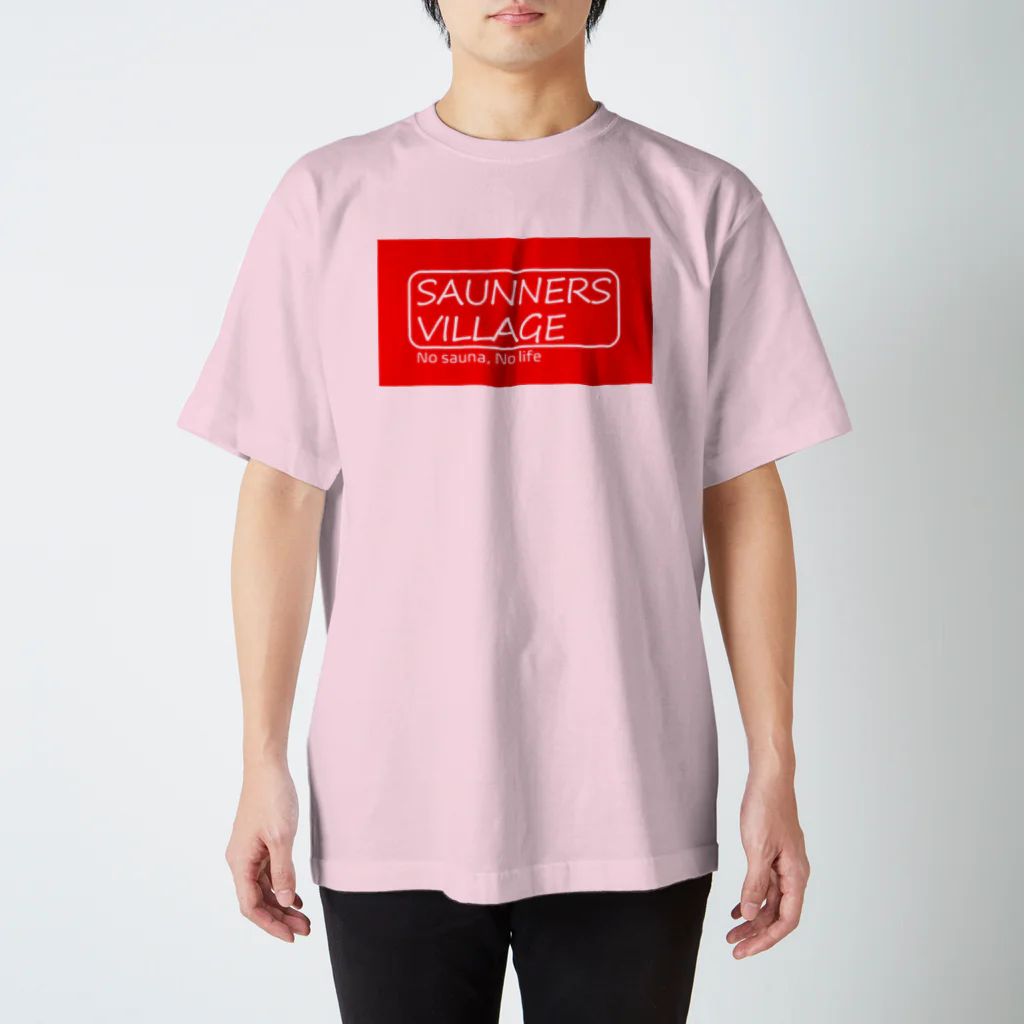 Saunners Village サウナーズビレッジのSaunners Village　「K style red」 Regular Fit T-Shirt