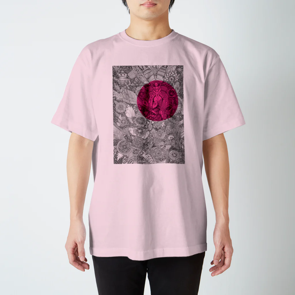 太陽の光降りそそぐ庭の星空のマンダラ ＋ pink スタンダードTシャツ