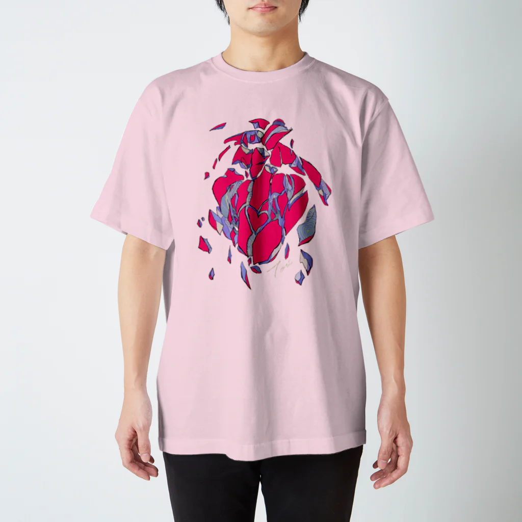 ミョウガ星🪐直送通信販売📡の【Critical Hit to ♡】color: RHODONITE Regular Fit T-Shirt