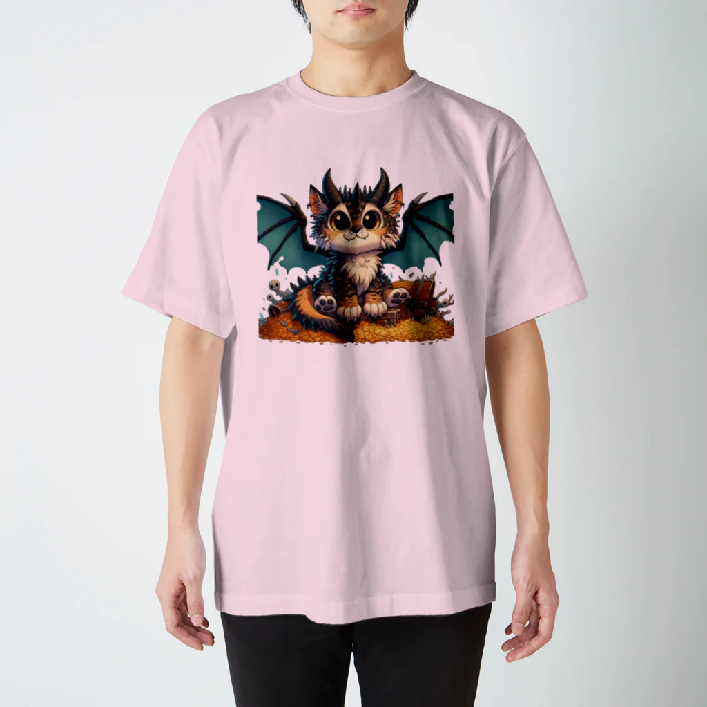 nekodoragonの猫ドラゴン　背景透過ver スタンダードTシャツ