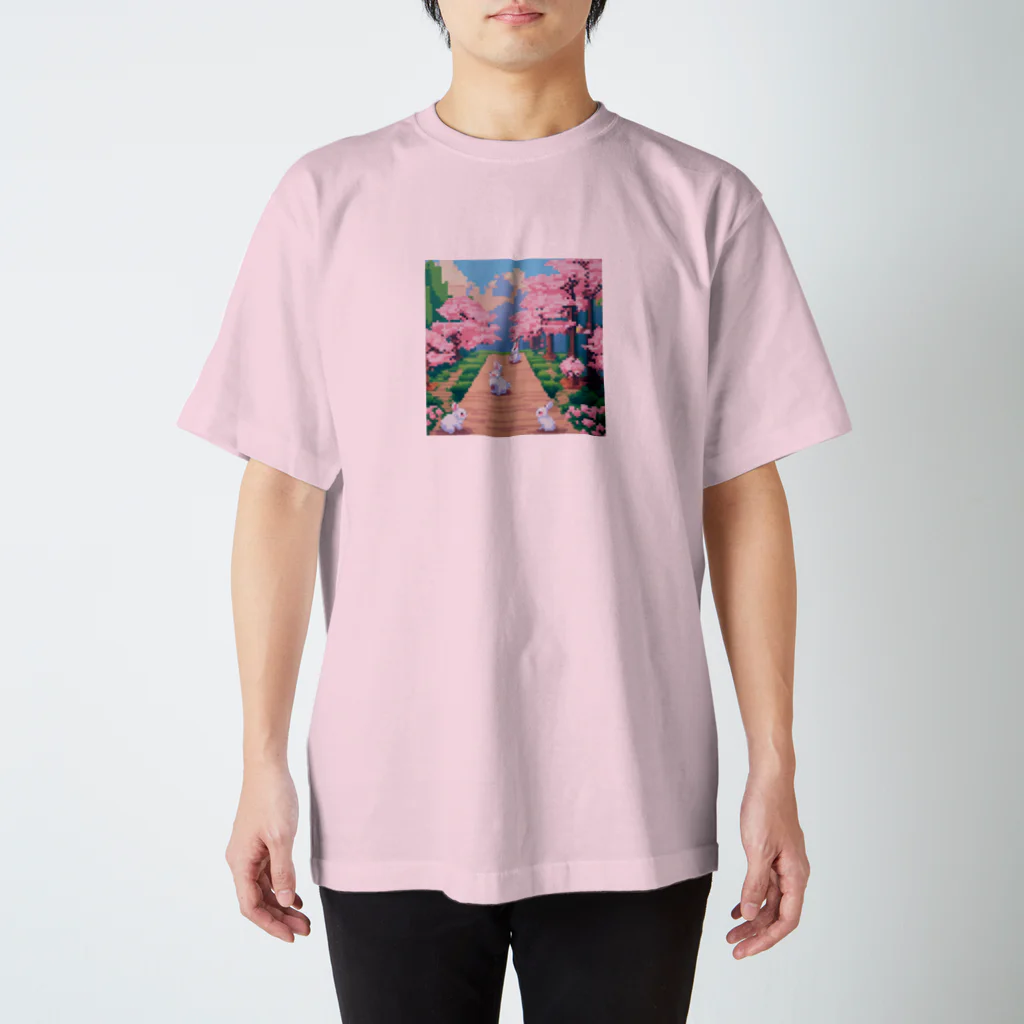 ruiruirのドット絵　子うさぎ　春のお散歩 Regular Fit T-Shirt