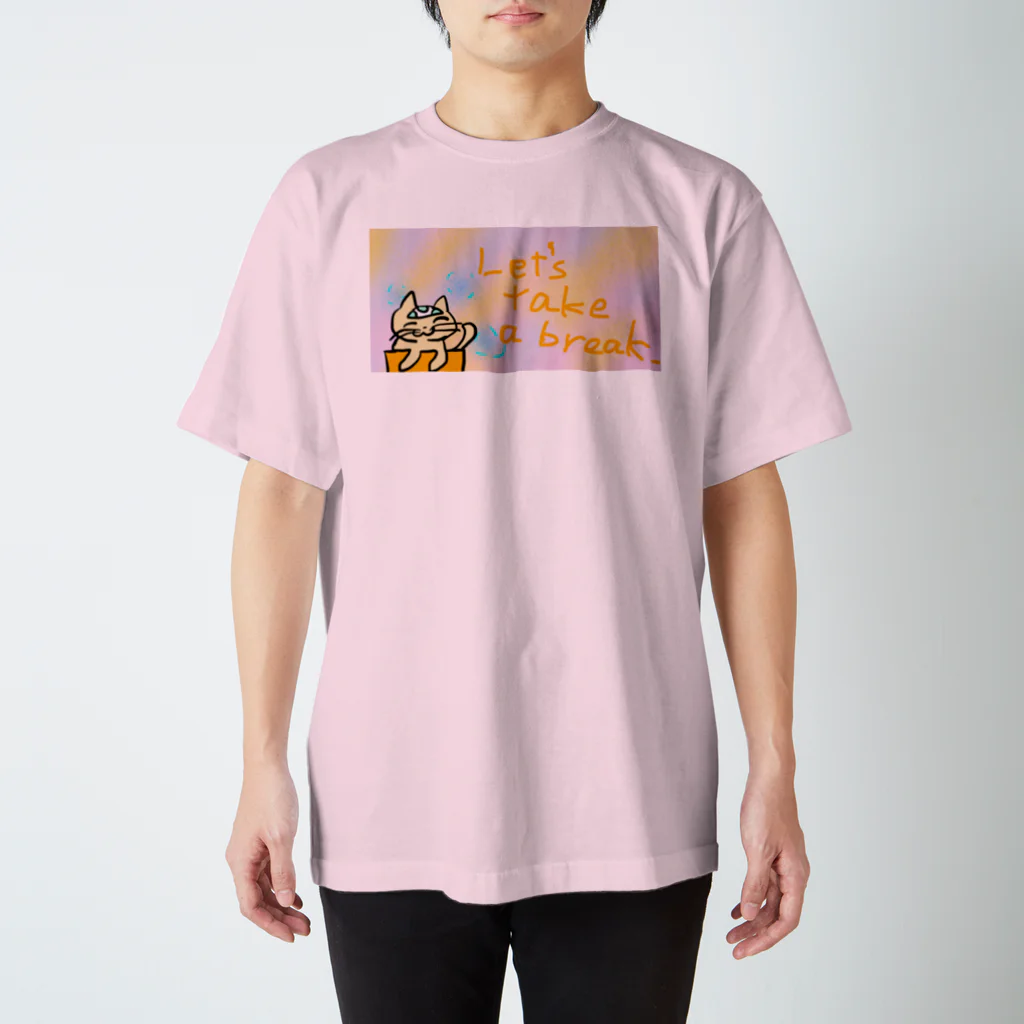 魚風商店の休憩するネコ スタンダードTシャツ