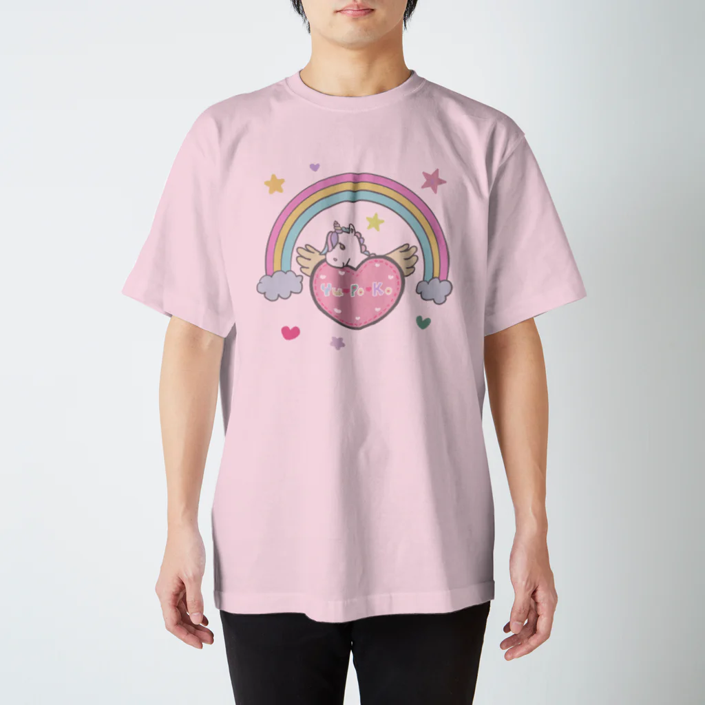 Yu♡Po♡Ko(ユポコ)の虹とユポコーン🌈 スタンダードTシャツ