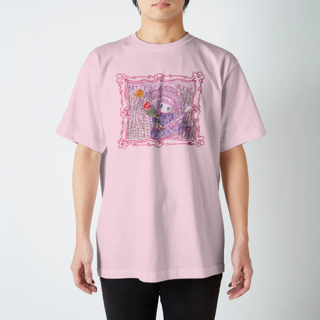 メルティカポエミュウのラベンダーポエミュウ(せなかに天使の羽) スタンダードTシャツ