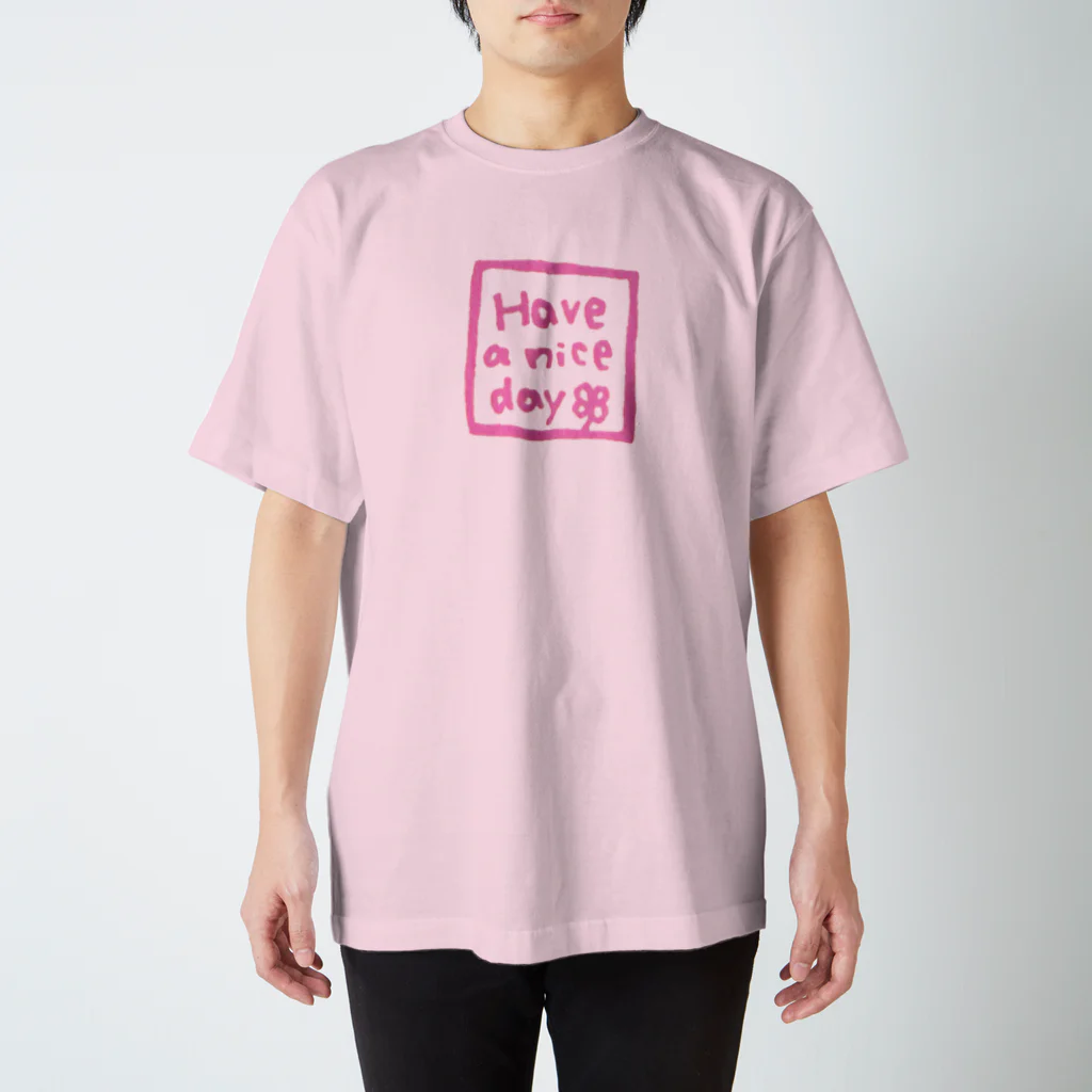 和玄堂suzuri店のHave a nice day（ピンク） Regular Fit T-Shirt