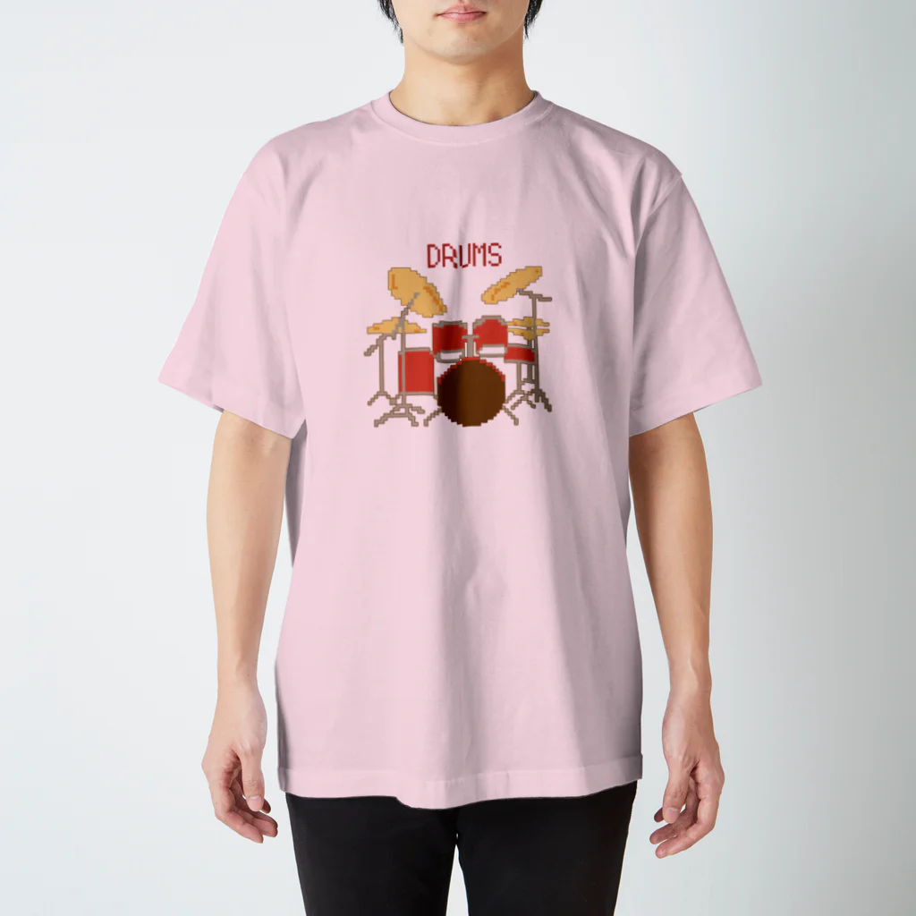 SHIHOのDRUMS bit BROWN スタンダードTシャツ