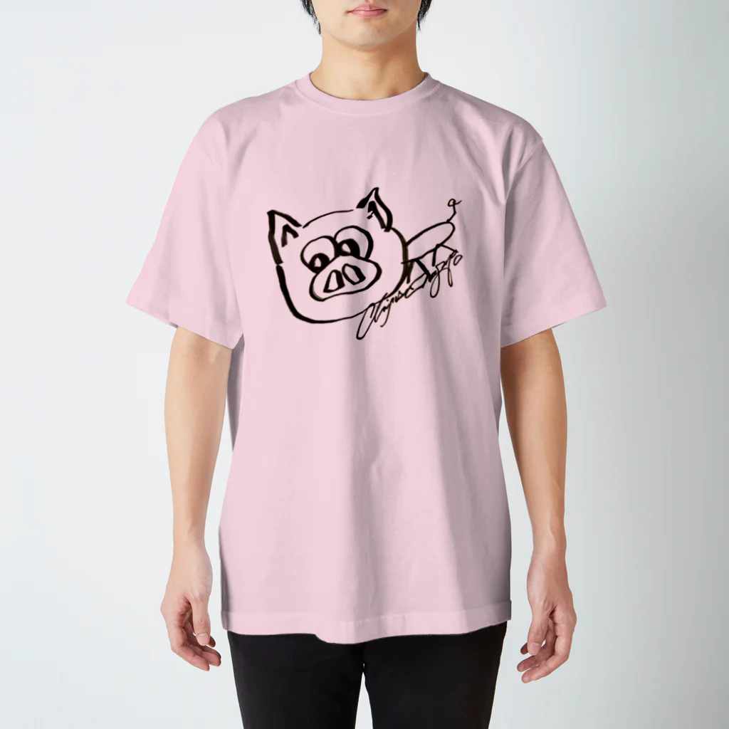 長与 千種 Chigusa Nagayoの千種画伯のluckyPIG🐽(絵心皆無ver.) スタンダードTシャツ