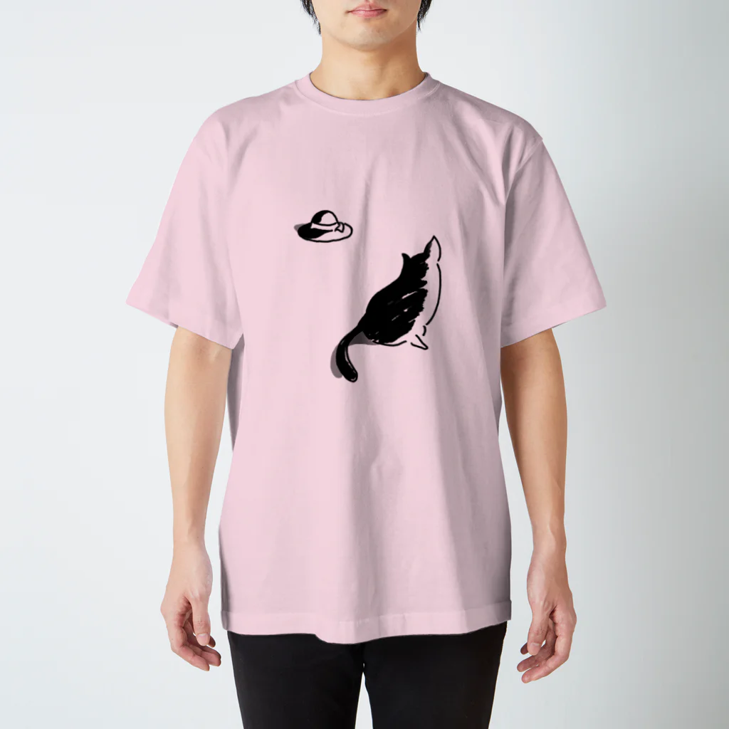 Karinsyrupの猫と帽子(黒) Regular Fit T-Shirt