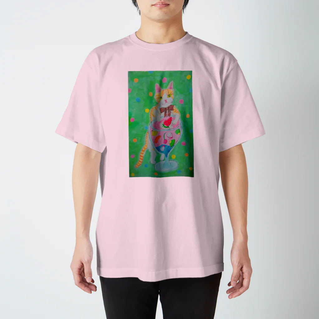 chaton de gateauxのネコとフルーツソーダ スタンダードTシャツ