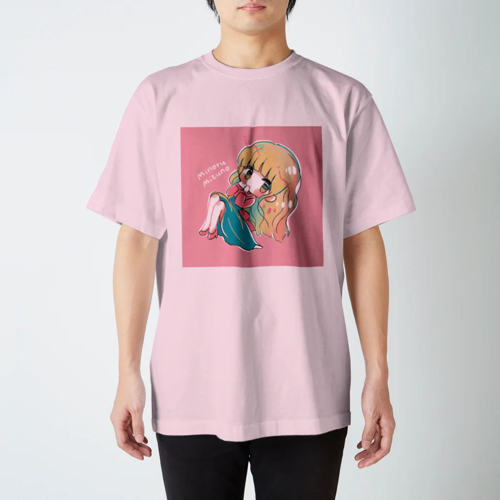 水乃みのるのおしゃれ・ピンク スタンダードTシャツ