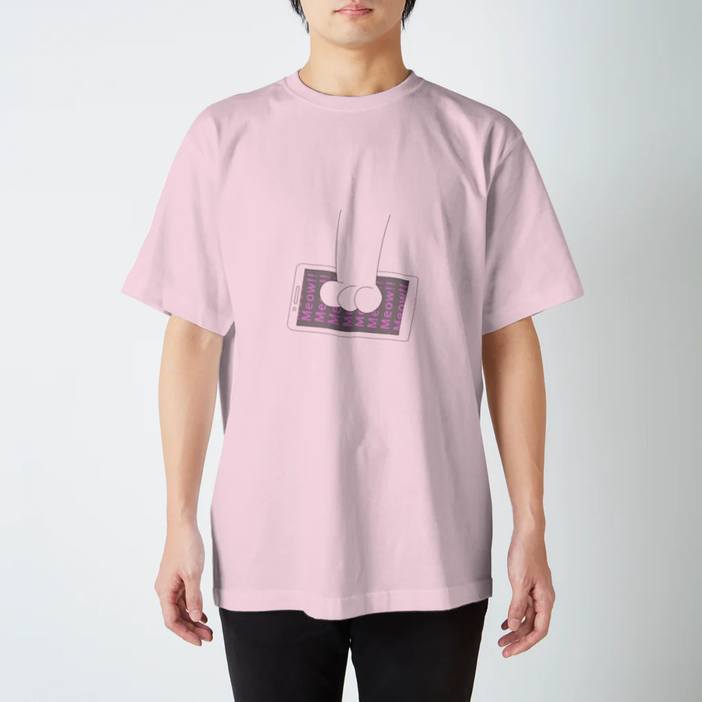 ねこや Ryoko -猫屋 りょうこ-のねこの手とスマホ Regular Fit T-Shirt