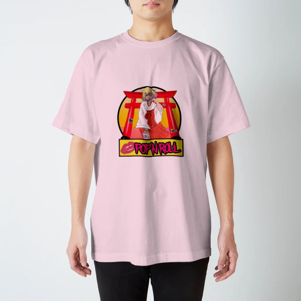 POP'N ROLLのpop'n 巫女girl  スタンダードTシャツ