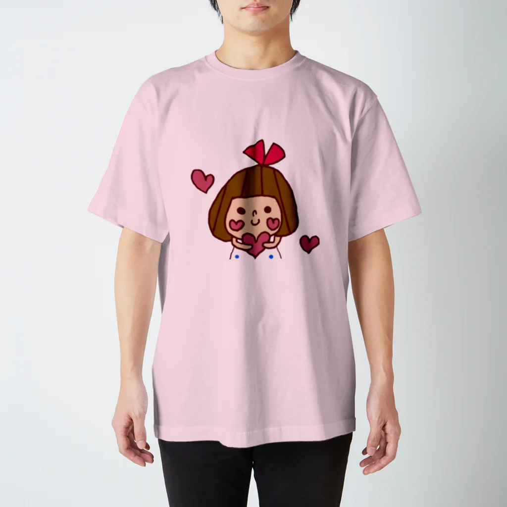 かょのこHANKOのハートぴんきーりぼんちゃん スタンダードTシャツ