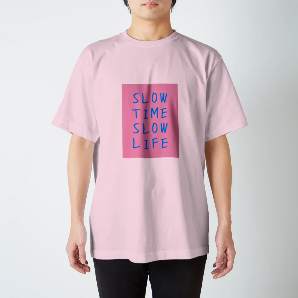 Cafe Lounge & Library pratimākrrm cĥā -ゆるやかな彫刻-のコンセプトロゴ ピンク スタンダードTシャツ