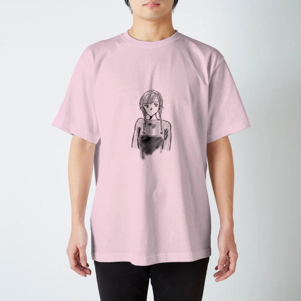 momo sasanoiの三つ編み スタンダードTシャツ