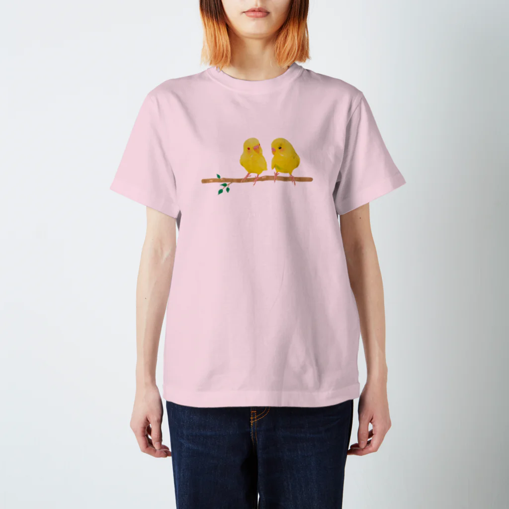 Mi-i-Creの幸せの黄色いセキセイインコ スタンダードTシャツ