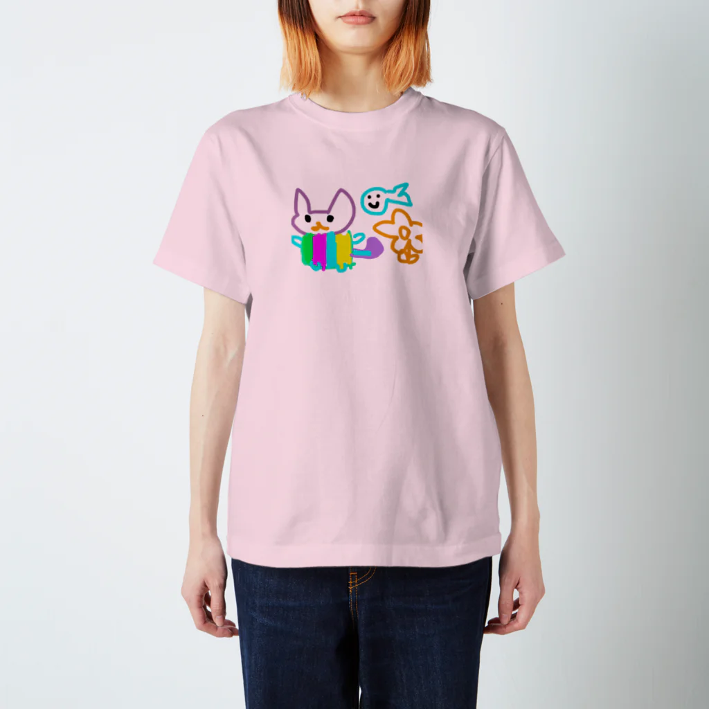 laboandtownのchi-28 カラフルねこたん スタンダードTシャツ