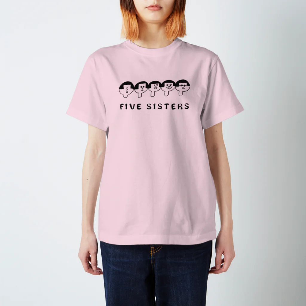 よこづな文庫のFIVE SISTERS Regular Fit T-Shirt
