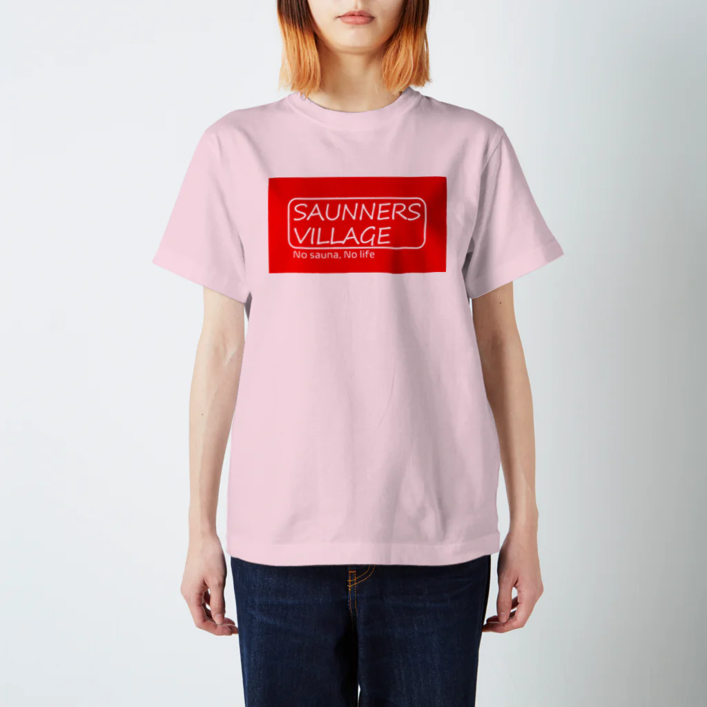 Saunners Village サウナーズビレッジのSaunners Village　「K style red」 Regular Fit T-Shirt