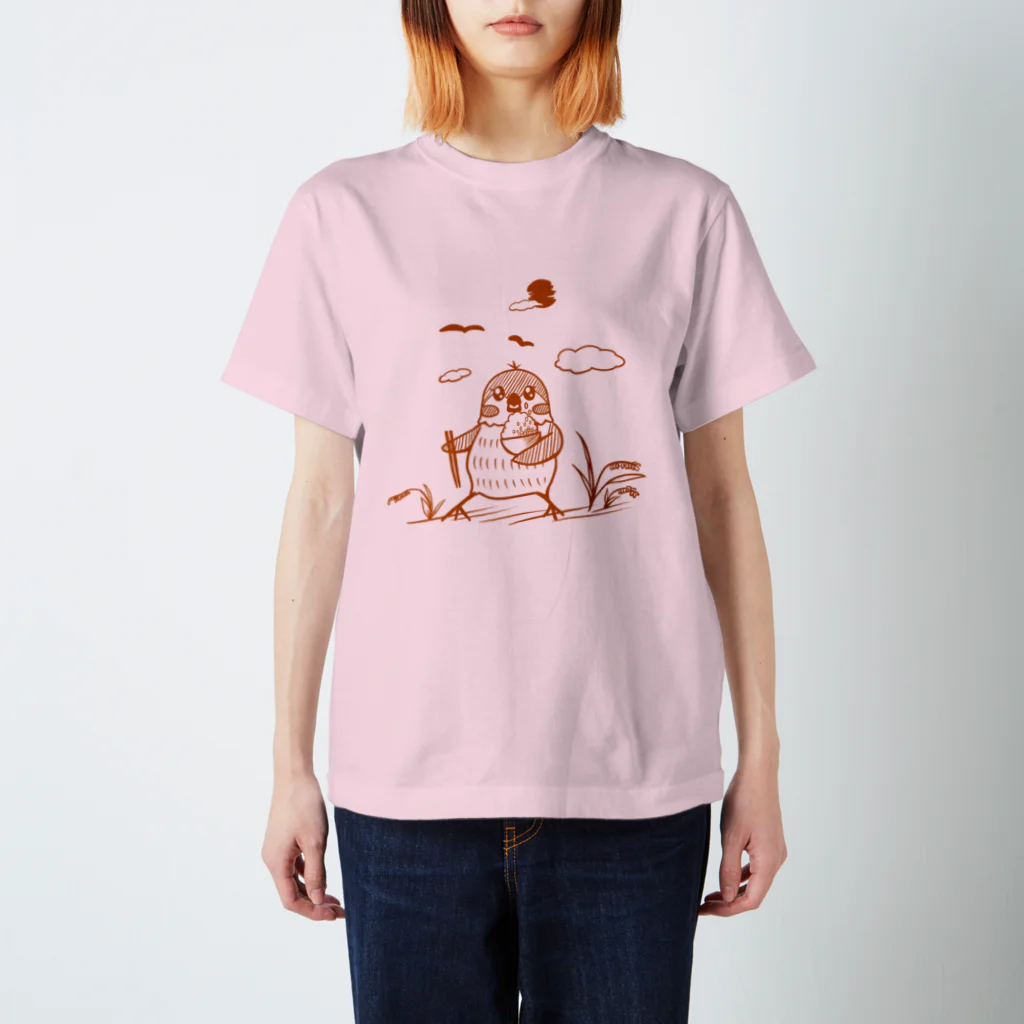 ✳︎トトフィム✳︎の米とスズメ【淡色Tシャツ用】 スタンダードTシャツ