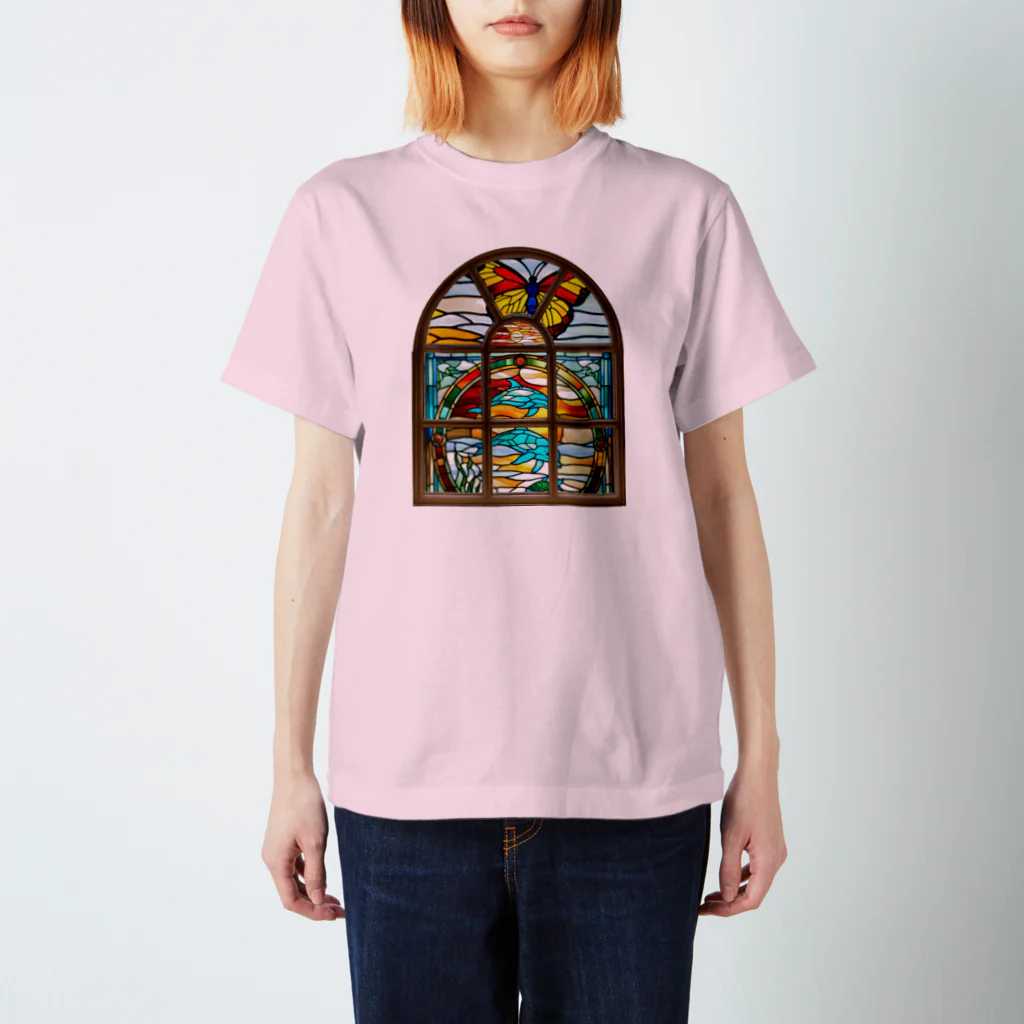 月夜のタツノオトシゴのButterfly, cross the sea スタンダードTシャツ