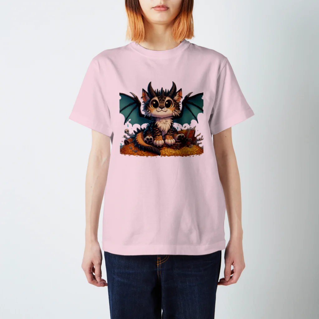 nekodoragonの猫ドラゴン　背景透過ver スタンダードTシャツ