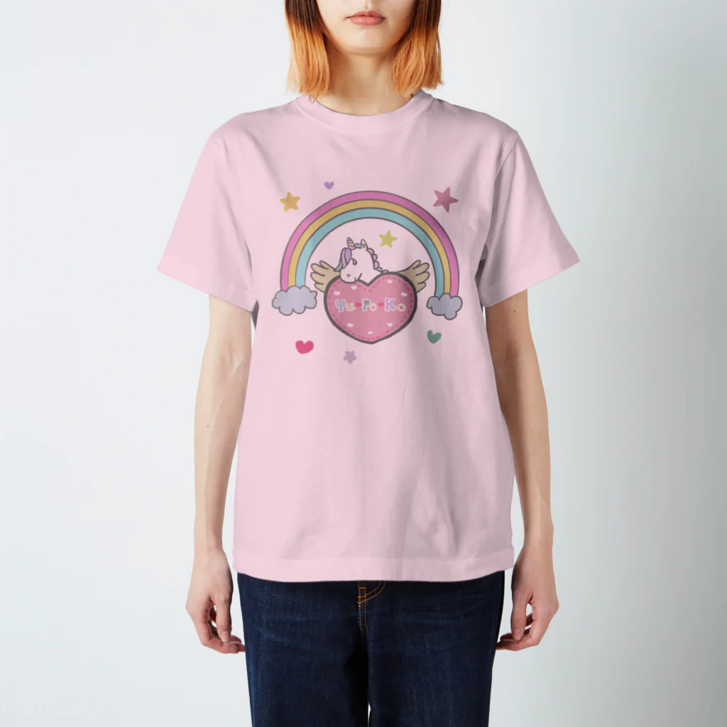 Yu♡Po♡Ko(ユポコ)の虹とユポコーン🌈 スタンダードTシャツ