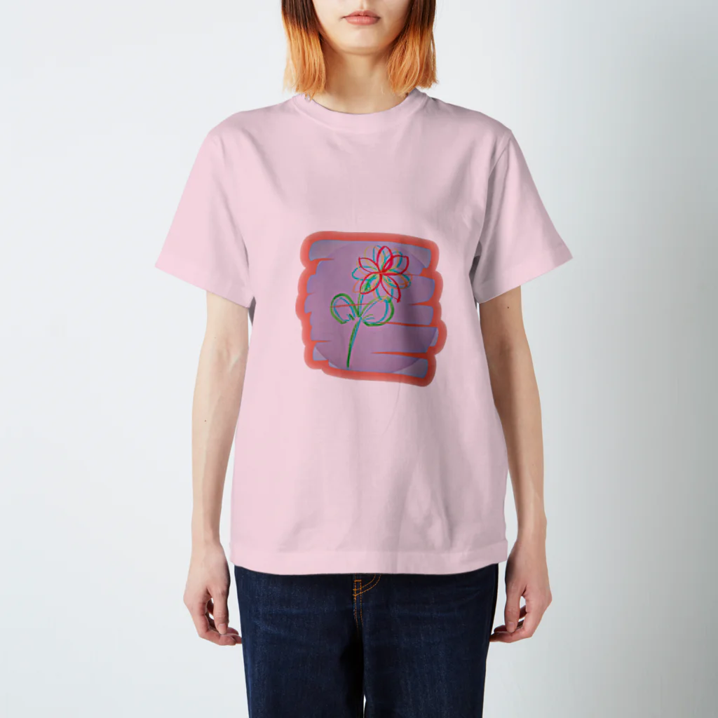 release٭❀*の一輪の花にお絵描き Regular Fit T-Shirt