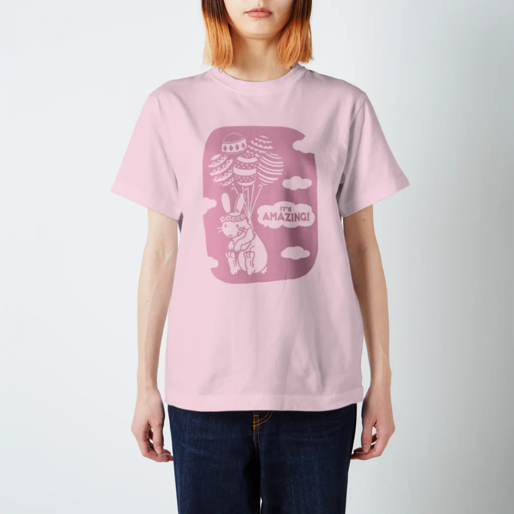 まなみんのふうせんウサギ（夕焼け） スタンダードTシャツ