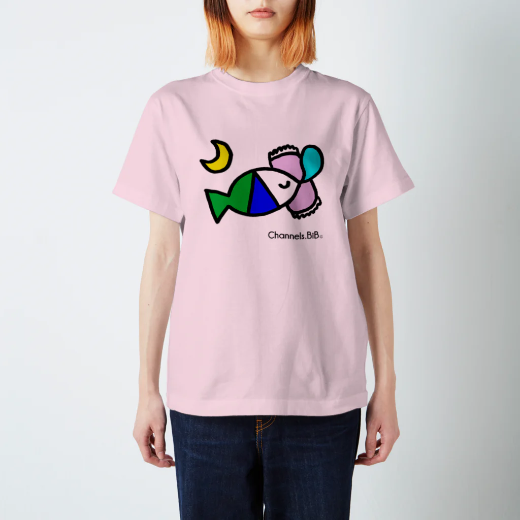 Channels.BiBのさかなロゴ　おやすみ スタンダードTシャツ