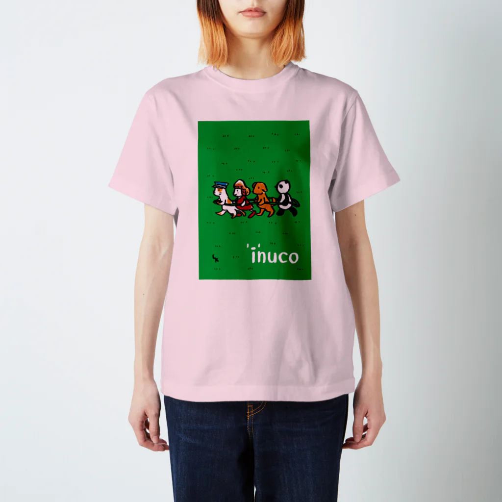 lefthandkemkemのでんしゃいぬこ スタンダードTシャツ