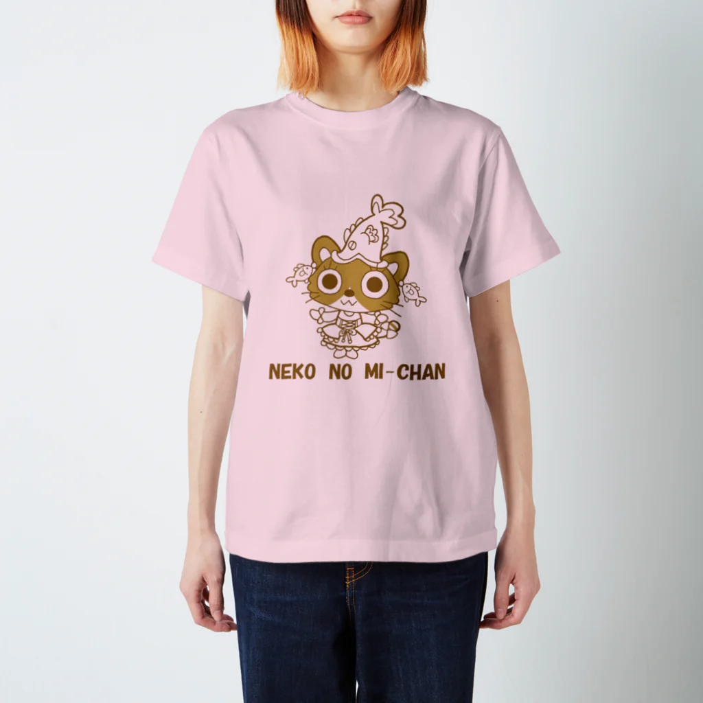 ONEのねこのミーちゃん(オシャレ白黒) スタンダードTシャツ