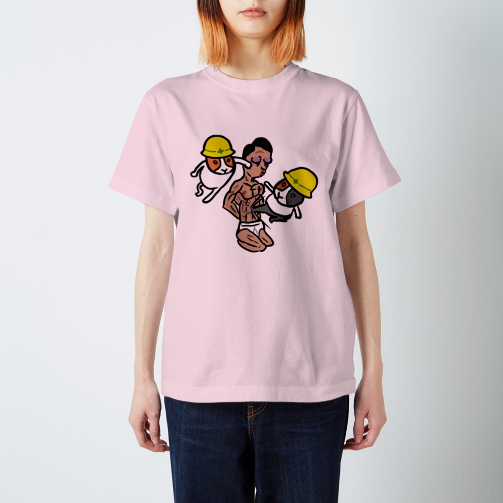 大谷 健太のペアルックヘルメットモルモット細マッチョフルボッコ Regular Fit T-Shirt