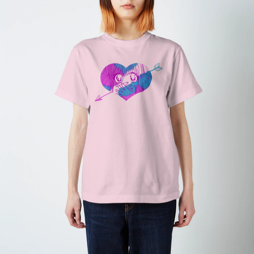am(あむ)のずきゅん！(ピンク×水色) スタンダードTシャツ
