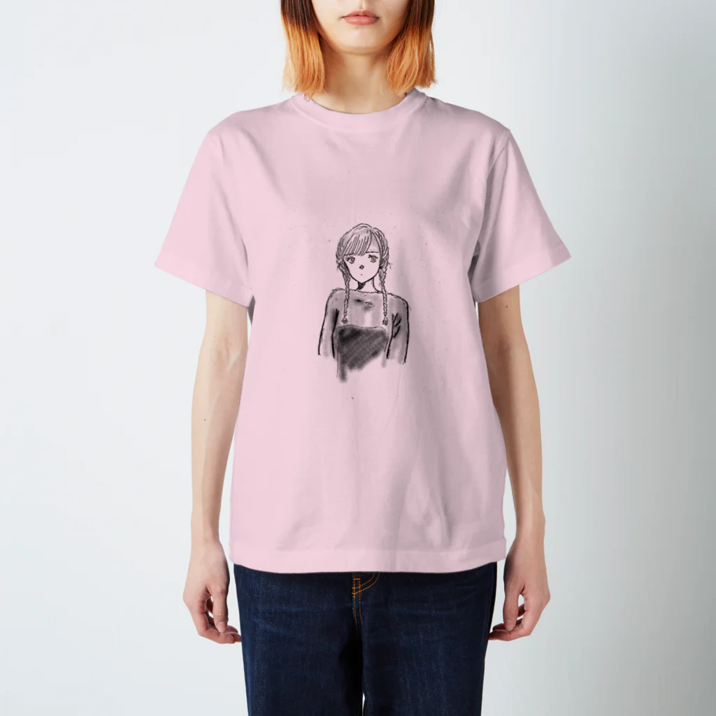 momo sasanoiの三つ編み スタンダードTシャツ