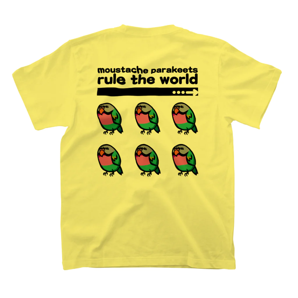 カゲトラのダルマインコのカゲトラさん（呼び鳴き・吹き出し付） スタンダードTシャツの裏面