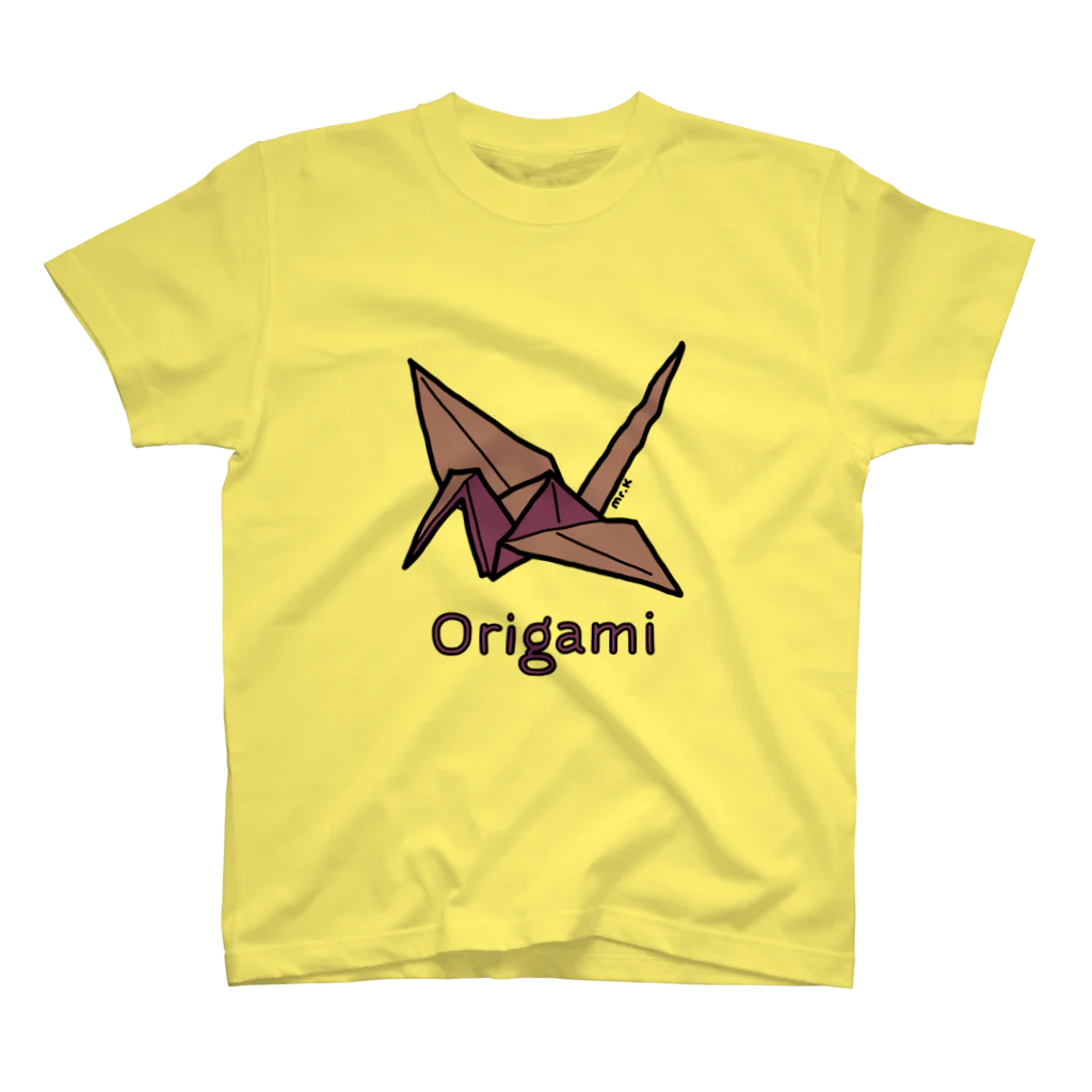 MrKShirtsのOrigami (折り紙鶴) 色デザイン Regular Fit T-Shirt