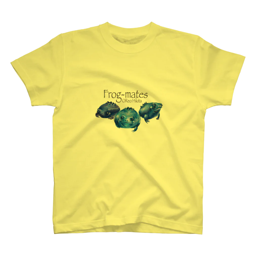 引田玲雄 / Reo Hikitaのカエルメイト(Frog-mates)より「ブルベリガエル」のグッズ スタンダードTシャツ