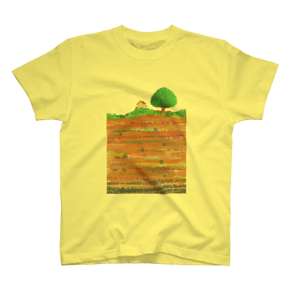 greenishの家と木 Regular Fit T-Shirt